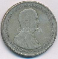 1930. 5P Ag "Horthy jobbra" T:VF patina Adamo P8