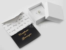 14K fehérarany gyűrű 028 ct opállal és gyémántokkal 0,3ct, jelzett, 1,96 g, m:57 tanúsítvánnyal