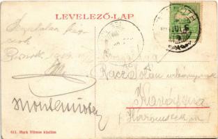 1909 Radnót, Radnuten, Iernut; Római katolikus templom és status, Fő tér. Mark Vilmos kiadása / main...