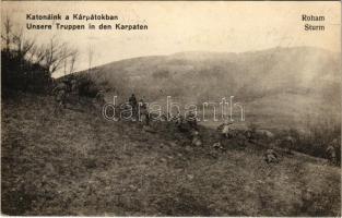 1915 Roham. Katonáink a Kárpátokban / Sturm. Unsere truppen in den Karpaten / WWI Austro-Hungarian K.u.K. military, troops in the Carpathian Mountains (EK)