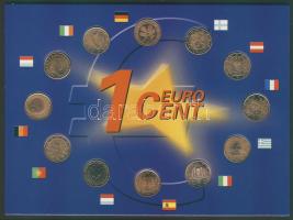 Európai Unió 1999-2002. 1c (12x) Euró-tagállamok pénzei, szettben, ismertetővel T:1