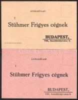 1925 Stühmer Frigyes cég 3 db fejléces számla és levelezőlap