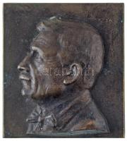 DN &quot;Balra néző bajszos férfi portré&quot; egyoldalas bronz plakett szignó nélkül, modern öntés? (95x105mm) C:XF