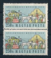 1959 Közlekedési Múzeum (I.) 2,50Ft párban, a piros szín enyhén jobbra tolódott