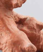 Antal jelzéssel: Kutyapár. Terrakotta, 25x18x20 cm