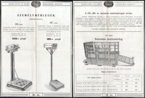 cca 1910 Zwarg mérleggyár mérlegek képes reklám nyomtatványok össz 4 p.