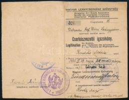 1939-43 Leánycserkész igazolvány bélyegekkel / Girl scout id