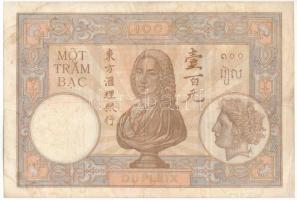 Francia Indokína DN (1936-1939) 100P "F.210 614" T:F hajtás mentén kis ly.
French Indochi...