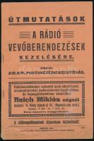 1927 Útmutatások a rádió vevőberendezések kezelésére. 24p. Papírborítékban