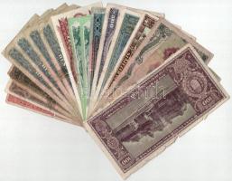 17db-os Korona-, Pengő- és Forint bankjegytétel, közte 1990. 500Ft + 1995. 100Ft T:F-Pr