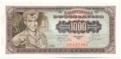 Jugoszlávia 1963. 1000D CT447403 T:AU nagyobb sarokhajlás  Yugoslavia 1963. 1000 Dinara CT447403 C:AU nagyobb sarokhajlás Krause P#75