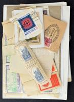 Magyar vegyes tétel, benne küldemények, alkalmi bélyegzések, levélzárók, bélyegek, kis alakú berakók