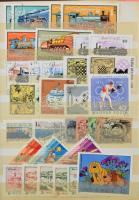 Magyar és vegyes külföldi összeállítás, kb. 360 db bélyeg 8 lapos barna közepes berakóban