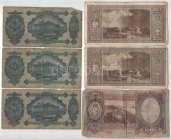 1930. 20P (3x) + 1943. 1000P + 1945. 50P (2x) T:VG