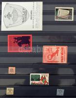 275 db régi, főleg magyar levélzáró 16 fekete lapos A/4 luxus berakóban