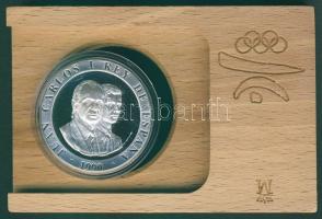 Spanyolország 1990. 2000P Ag "Olimpia-piramis" T:PP Tanúsítvánnyal! Eredeti fa díszdobozban!