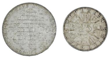 Ausztria 1972. 25Sch Ag "Carl Michael Ziehrer" + 1976. 100Sch Ag "Innsbruck - XII. té...