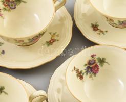 Rosenthal Chippendale 6 darab csésze alátéttel. Jelzett, matricás, minimális kopással, d: 11,5 cm, m...