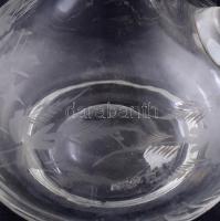 Antik hutaüveg ecettartó, hibátlan, m: 19 cm