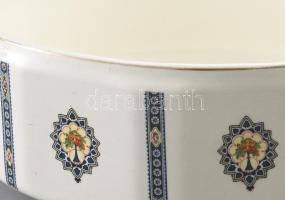 Gránit mosakodótál és öntőkancsó. Matricás, szecessziós stílusú virágcsokor mintával díszített, jelz...