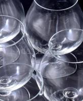 Kristályüveg brandy pohár készlet, 6 db, jelzés nélkül, hibátlan, m: 13,5 cm