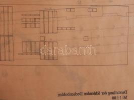 cca 1990, Mezőhegyesi Ménesbirtok, 18. major keresztistállójának felújítási tervrajzai. 5 darab terv...