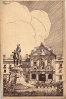 Gödöllő Kálmán herceg szobra s: Barha Lajos