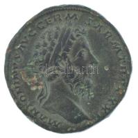 Római Birodalom / Róma / Marcus Aurelius 176-177. Sestertius bronz (26,61g) T:XF patina / Roman Empire / Rome / Marcus Aurelius 176-177. Sestertius bronze "M ANTONINVS AVG GERM SARM TR P XXXI / LIBERALITAS AVG VII IMP VIII COS III PP - S-C" (26,61g) C:XF patina RIC III 1205