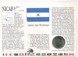Nicaragua 1983. 1C Cu-Ni felbélyegzett borítékon, bélyegzéssel, német nyelvű leírással (leírás sérül...