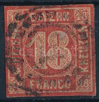 Német államok Bajorország 1862 Mi 13 (Mi EUR 200,-)