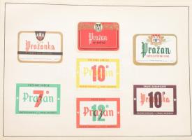 Kb 600 darabos sör címke gyűjtemény albumlapokon, néhány lap alja penészes, a címkék sértetlenek