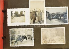 cca 1932-1942 Régi fotóalbum, benne sok katonai fotóval: felvidéki és kárpátaljai bevonulás képei, t...