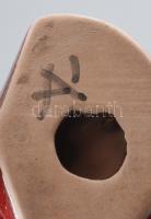 Piros kakas. 1960-as évek "art deco" Hungária iparművész kerámia. jelzett, kis kopással m:...