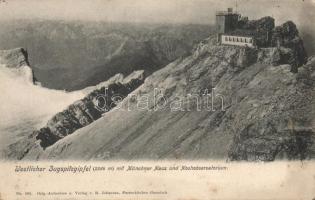 Zugspitze peak with Münchner house and observatorium