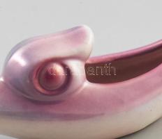 Retró kerámia illatgyertyatartó, irizáló mázzal, jelzett, kis kopásnyomokkal, h: 18 cm