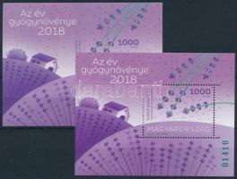 2018 Az év gyógynövénye: Valódi levendula túlfogazott + vágott blokk zöld és piros azonos sorszámmal (17.000)