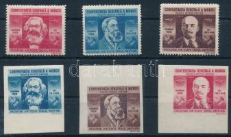 1945 Szakszervezeti Szövetség (I.) + (II.) fogazott és ívszéli vágott sor Mi 861-866