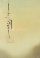 Olvashatatlan jelzéssel, kínai alkotó, feltehetően XX. sz.: Távol-keleti kikötő. Vegyes technika, se...