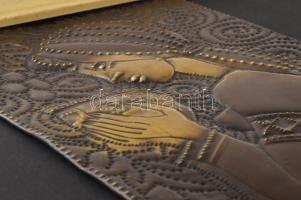 Takács Erzsébet (1928-1999): Danae. Réz domborítás, relief. Jelzés nélkül, hátoldalán Képcsarnok Vál...