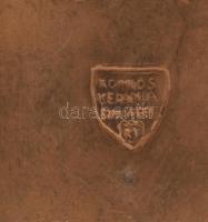 Komlós kislány könyvtámasz, kézzel festett mázas kerámia, jelzett, kis restaurálással, m: 15x11x8 cm