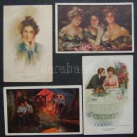 81 db szignós amerikai művészlap / 81 Glamour, American artist signed cards: Philip Boileau, Lester Ralph, Pearle Fidler LeMunyan, Mary Horsfall