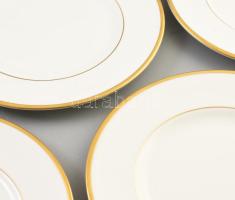 6 db Wedgewood porcelán tányér. Aranyozott, jelzett, minimális kopással 23 cm