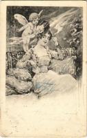 1902 Lady art postcard. B.K.W.I. 788/2. (fa)