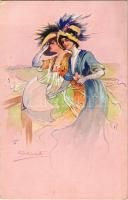 1917 Lady art postcard. Raphael Tuck &amp; Sons Connoisseur Serie &quot;Rosig und Rassig&quot; No. 1239. Kollektion Moderne Meister s: E. Occhipinti (EK)