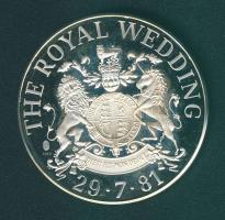 Nagy-Britannia 1981. "Károly és Diana esküvője" Ag emlékérem 34,43g T:PP Díszdobozban!