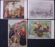 263 db régi tematikus képeslap: húsvéti, karácsonyi, újévi üdvözlők, krampusz, gyermekek (közte Chic...