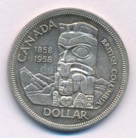 Kanada 1958. 1D Ag "Brit-Kolumbia-Totemoszlop" T:XF  Canada 1958. 1 Dollar Ag "British Columbia-Totem Pole" C:XF  Krause KM#55