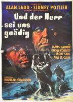 1960 Und der Herr sei uns gnädig filmplakát, hajtott, szakadásokkal, 86×60 cm