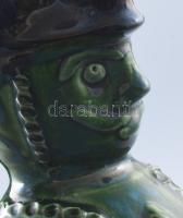 Dél-Alföldi miskakancsó, mázas kerámia, jelzés nélkül, kis kopással, m: 20,5 cm