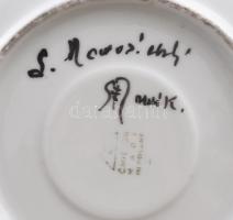 Cmielow lengyel retro mokkás készlet, kézzel festett iparművész, lengyel sast ábrázoló dekorral. Kéz...